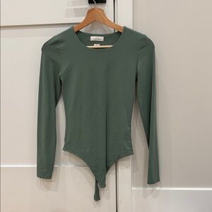 Aritzia Green Long Sleeve Bodysuit